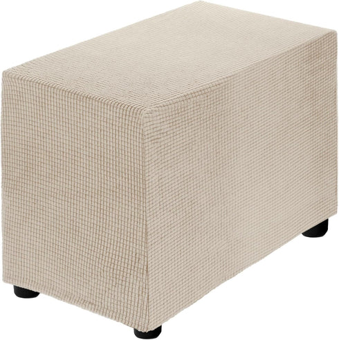 uxcell Stretch Ottoman Cover Rectangular Oversized Square Ottoman Slipcover with Elastic for