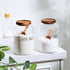 1 Sets 74 oz SiliFine Large Bath Salt Container with Wooden Scoop for Glass Bath Salt Jar with Airtight Lid Storage
