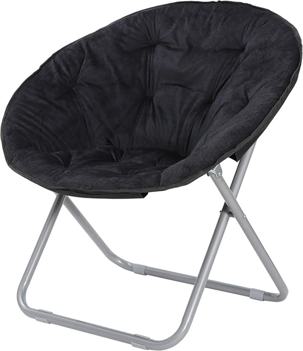 Saturnpower Faux-Fur Folding Chair, Moon Chair Soft Lounge Chair for Lounging, Bedroom, Dorm