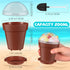 50 Pack Honeydak Flowerpot Dessert Cup Plastic Cake Cups with Lid Shovel Spoon Bottom Tray Small Flower Pot Cups