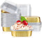 EUSOAR Cupcake Liners with Lids, 50pcs Gold Aluminum Foil Square Baking Cups for Muffin, Pie, Lava Cakes, Flan