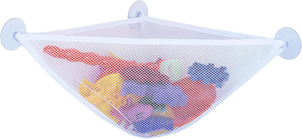 chil Bath Toy Organizer with 3 Strong Suction Cups, Mounted Bath/Shower Caddy Storage Solution, Bathroom Storage Bag