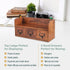 Vintage Farmhouse Wooden Desktop Cabinet, 3 Drawers, Mahogany Wood Organizer for Office Study