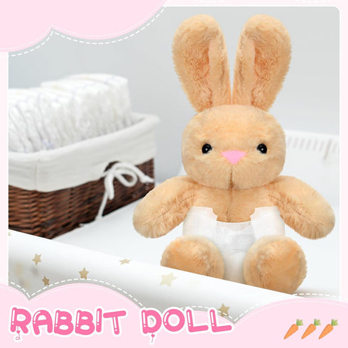 Seenelling 8 Sets Rabbit Blindfolded Diaper Changing Baby Shower Games Boys Girls Baby Dolls Diapers for Bridal Shower