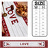 Valentine's Day Table Runner 70 Inches Long, Gnomes and Love Hearts on Wood Grain with Red Lattice Border