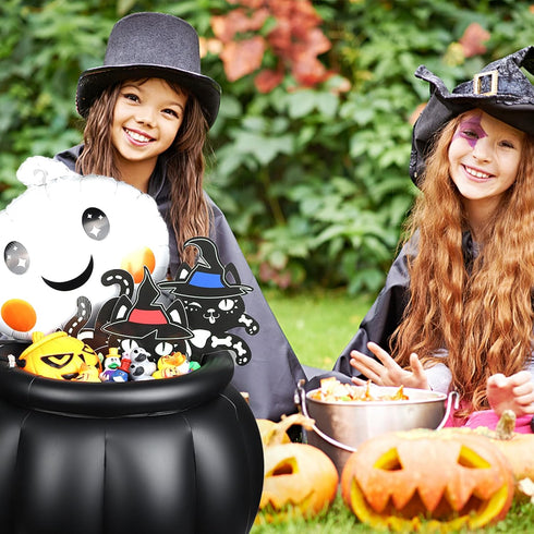 Halloween Inflatable Cooler, 22x18 Inch Witch Cauldron Kettle, Large Ice Bucket for Halloween Parties and Travel