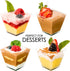 DLux 100 x 2oz Clear Plastic Mini Dessert Cups, Small Reusable Serving Bowl for Tasting Party Desserts with Recipe Ebook