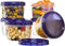 PLASTICPRO 6 Pack Twist Cap Food Storage Containers, 16 oz Reusable Meal Prep Containers with Blue Screw on Lid