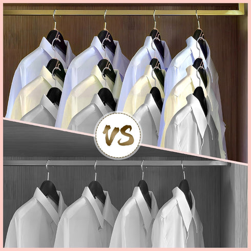 50 Pieces Hanger Connector Hooks, Metal Hanger Extender Hooks for Different Clothes Hangers, Rose Gold