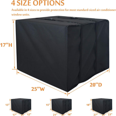 Foozet Window Air Conditioner Cover for Outside Unit, 25"W x 20"D x 17"H inches, Medium, 420D