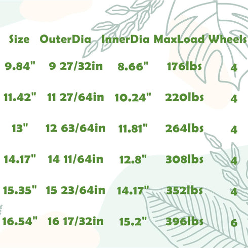 9.8 Inch Square Rolling Plant Caddy Saucer with Wheels, Heavy Duty Wheeled Planter Stand for Potted Plant, Coaster