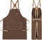 Chef Apron for Men Women, Cotton Canvas Cross Back Straps Apron for Kitchen Cooking, Artists Painting