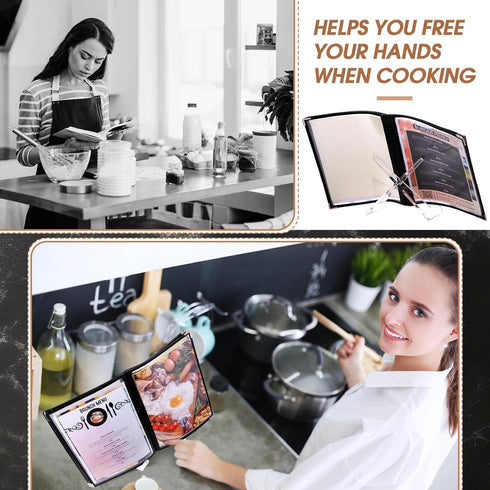 Acrylic Cookbook Stand: Clear Recipe Book Holder, Multifunctional Display Stand for Kitchen Counter, 6.5 x 8.5 Inches