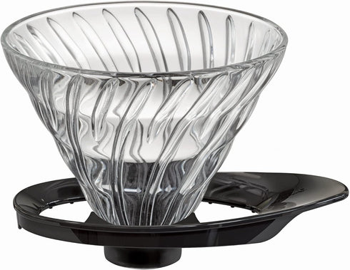 HARIO VDGR-02-B V60 Heat-resistant Glass Dripper 02, Black, For 1-4 Cups, Made in Japan