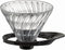 HARIO VDGR-02-B V60 Heat-resistant Glass Dripper 02, Black, For 1-4 Cups, Made in Japan