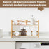 1 2 Countertop (Wood,17.7 Inch) Yalikop Pcs Tier Matcha Station Shelf Bamboo Coffee Mug Stand Storage Rack, Double