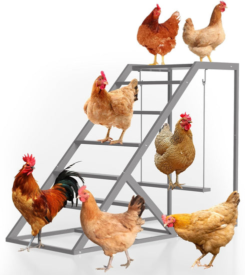 Chicken Perch for Coop with Ladder, Chicken Roosting Bars for Chickens in