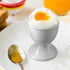 Set 2 Cinf Ceramic Egg Cup Easter Gift of White Porcelain Holder Breakfast Boiled Cooking Easy to Clean Childhood