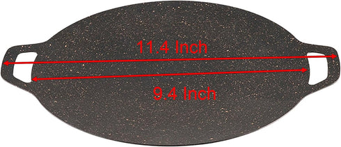 YIKANGHENG Thin Korean Grill Pan, 9 Inch Iron with Non-stick Coating for Home and Outdoor Cooking