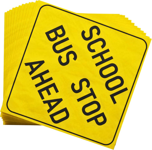Blue Orchards School Bus Value Party Supplies Pack - 60 Pieces for 16 Guests, Birthday Plates and Napkins