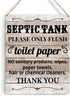 Farmhouse Bathroom Signs Wall Decor Rustic Septic Tank Please Only Flush Toilet Paper Thank You Wooden Hanging Sign for