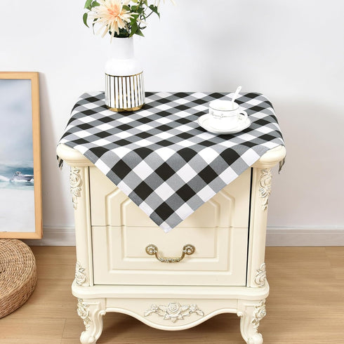 Wolkemer 2 Pack Small Square Tablecloth Farmhouse Checkered Black and White Gingham