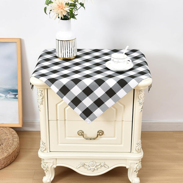 Wolkemer 2 Pack Small Square Tablecloth Farmhouse Checkered Black and White Gingham