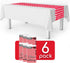 Red Gingham 6 Pack Checkered Premium Disposable Plastic Table Runner - 14 x 108 Inch