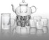 2-IN-1 Sets 4 Glass Tea for Adults - Includes Glass Teapot and Mug with Infuser, Warmer Base, Double Wall Glass Tea Cup