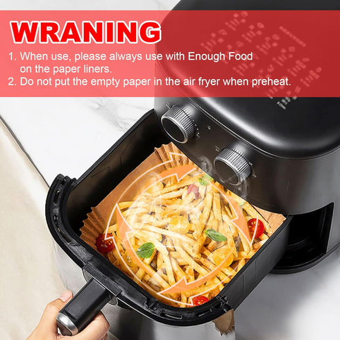 Vailnd Air Fryer Liners Disposable, 100Pcs 9 Inch Oil Proof Parchment Sheets for Air Fryer