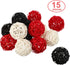 Yaomiao 15 Pieces Wicker Rattan Balls, Decorative Orbs for Craft, Party, Wedding Table Decoration