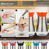Evelyne Salt Pepper Shaker Set, 2 pcs Pack, Glass with Stainless Steel Cover (Orange)