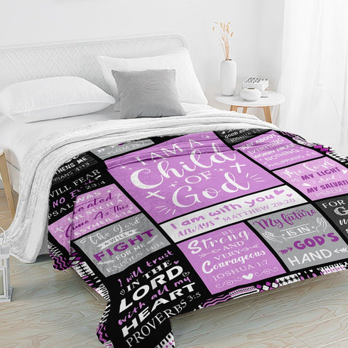 Sruemiul 50"x60" Communion Baptism Gifts for Girl - Christian Gifts for Women - I Am a Child of God Blanket