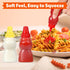 4 1 oz Pieces Bear Shape Mini Condiment Bottles, Mini Ketchup Bottle for Lunch Box, Small Travel Squeeze Squirt