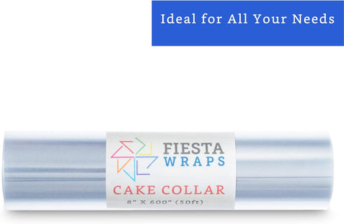 Cake Collar Acetate Roll 8 x 600 in (50ft) - Acetate Cake Collars for Baking, Cake Ring Sleeves, Cake Wrapping