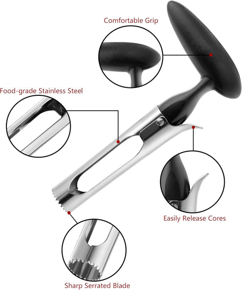 COKUMA Apple Corer, Comfortable Handle and Sharp Serrated Blade Apple Core Remover, Sturdy and Easy to Use for Apple