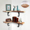 HAO Floating Corner Wall Shelves Rustic Wood Mounted Shelving L Shape Shelf