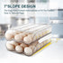Egg Holder, Automatically Rolling Egg Storage Container for Refrigerator, Large Capacity Organizer with Lid, Clear