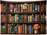 LB Decor,60Wx40L inch Retro Bookshelf Tapestry Wall Hanging Potted Plants With Pink Rose Floral Library Book Wall