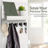 Key Holder for Wall, Easy Installation Mail Organizer with 5 Sturdy Hooks for Kitchen and Entryway Decor - White