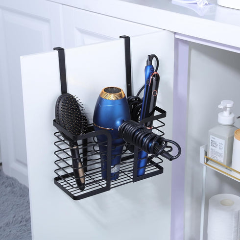YIGII Hair Dryer Holder, 3-in-1 Hair Tool Organizer, Adjustable Height Bathroom Organizer for Flat/Curling Irons, Hair