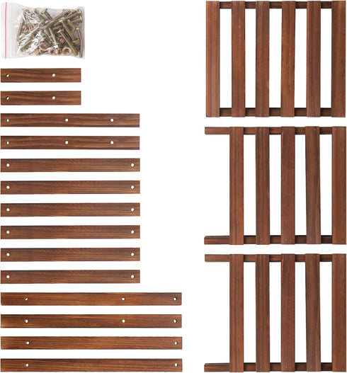 3 3 Tiers Plant Stand Indoor,Wood Plant Stands for Indoor Plants Multiple,Corner Steps Ladder Plant Shelf High Low