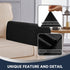 Stretch Sofa Arm Covers, Spandex Jacquard Anti-Slip Couch Armrest Protector, Set of 2, Black