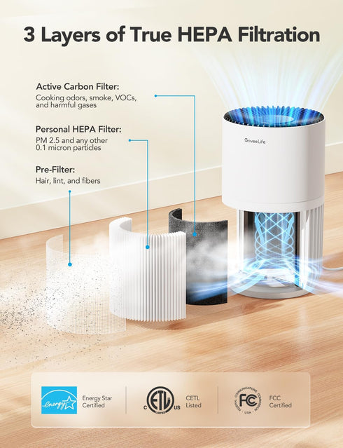 GoveeLife Air-Purifier Replacement Accessories for H7126, H13 HEPA Filters
