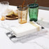 Guest Towel Holder Tray for Bathroom, Marble Guest Napkin Holder, Disposable Hand Towel Holder, White and Black