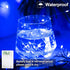YAOZHOU 2 Pack 33FT 100 Christmas Decorations Blue Fairy String Lights, Battery Operated with Timer, Total Led Mini
