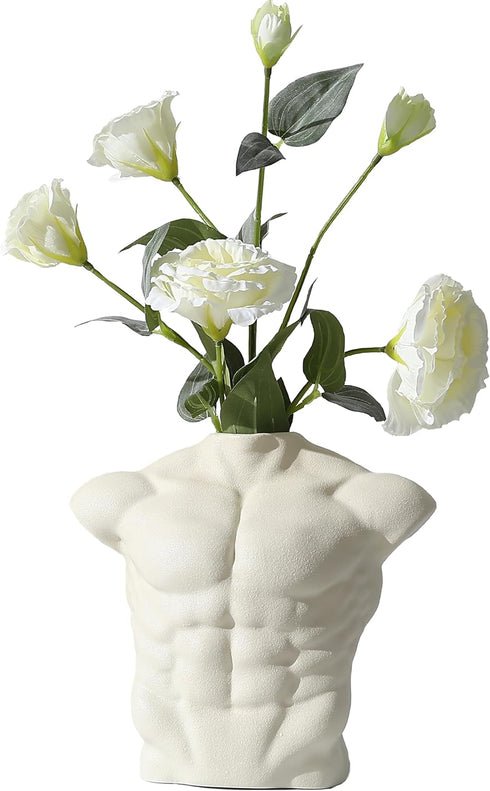 Body Art Vase, Classical Sculpture Statue for Bookshelf Shelf Decoration, Nordic Modern Ceramic Flower Vase for Home