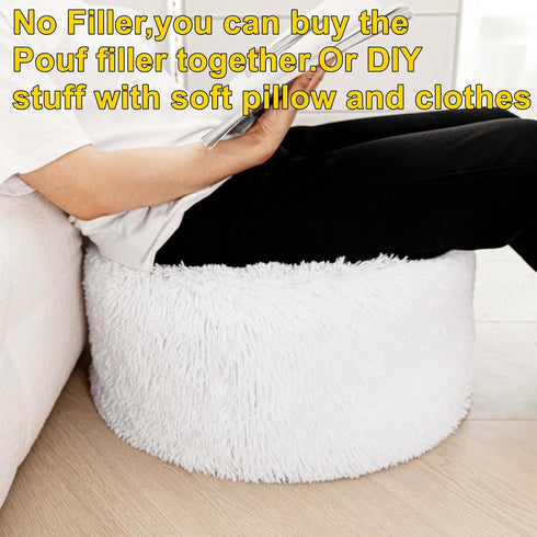 20x12 Inches Asuprui Ottoman Pouf Unstuffed Ottoman Foot Rest Floor Pouf Round Floor Bean Bag Chair No Filler Foot Rest