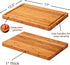 Bamboo Cutting Boards for Kitchen, 1" Extra Thick Wood Butcher Block, Heavy Duty Wooden Chopping Block, Charcuterie Boards & Cheese Platter