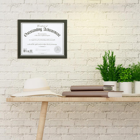 Malden International Designs Wooden Document Frame, 8.5x11, Black